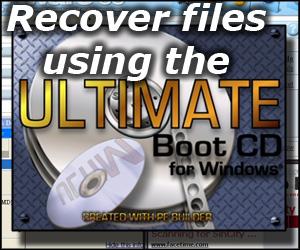 Using the Ultimate Boot CD to recover files from a damaged system.